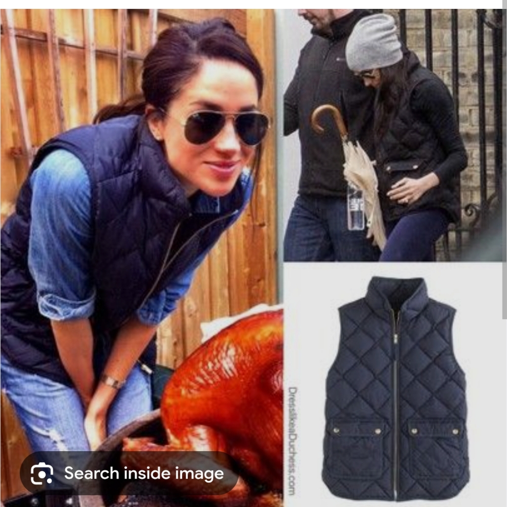 J. Crew Black Quilted Vest